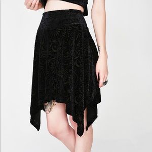 Killstar Etta velvet burnout skirt SZ M witch goth